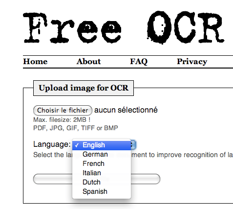 Free OCR, Un Service De Reconnaissance Optique De Caractères En Ligne