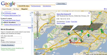 Google maps Mapplets