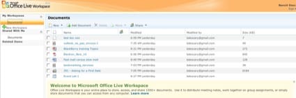 Office live workspace