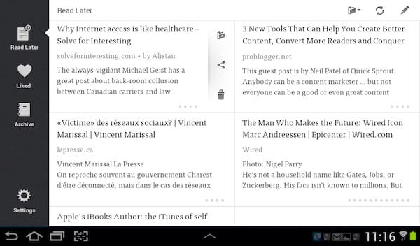 Instapaper pour Android
