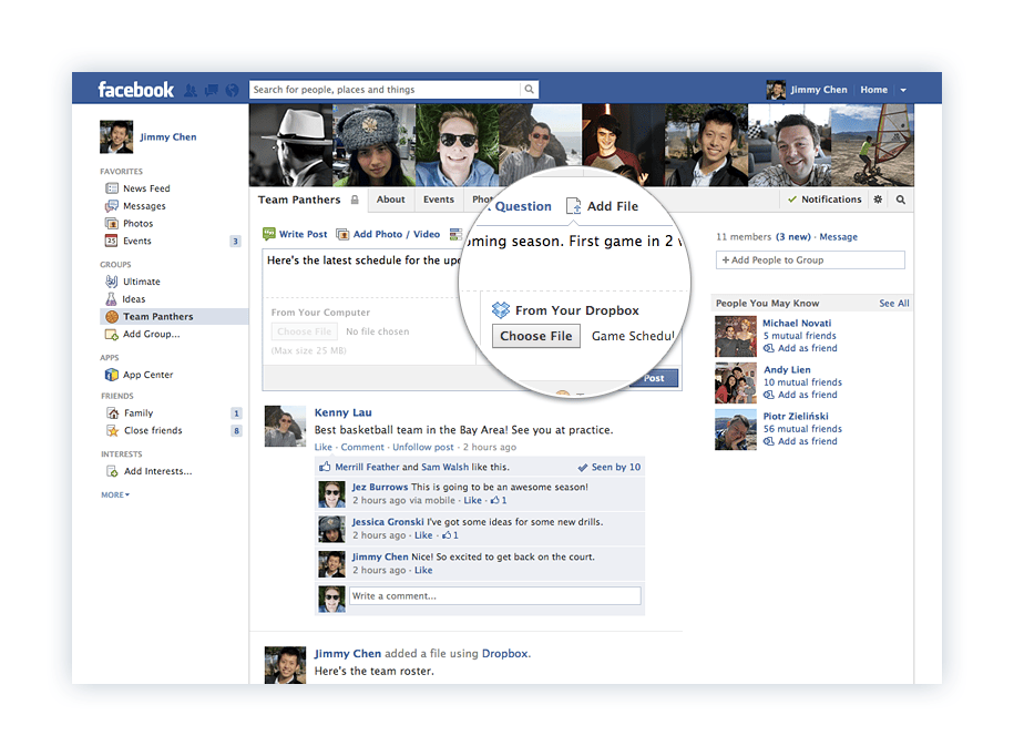 Dropbox s’intègre aux groupes Facebook