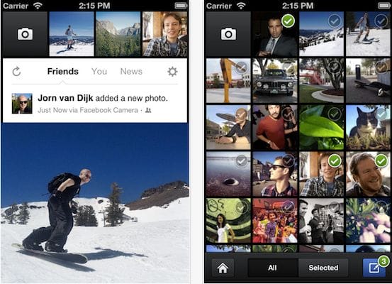Facebook lance l’application Appareil photo pour iPhone sur la France
