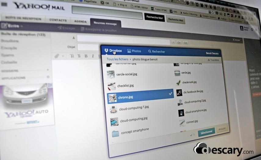 Dropbox s’intègre à Yahoo Mail! Envoyez des pièces jointes gigantesques