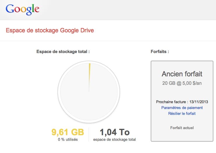 1To espace de stockage Google drive gmail photos