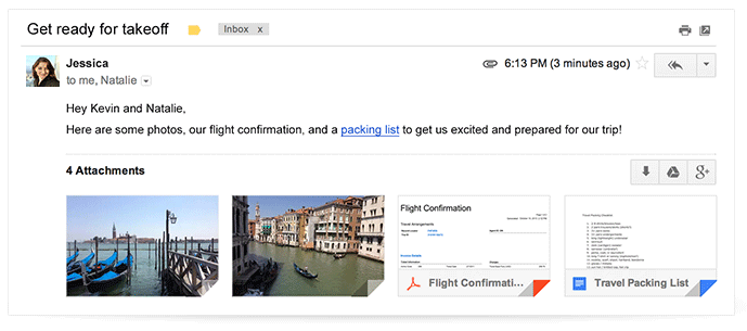 Gmail: sauvegardez vos pièces jointes directement sur Google Drive