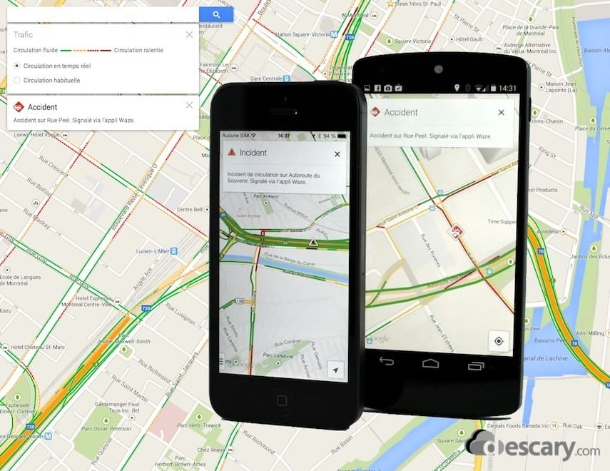 Canada: les incidents signalés sur Waze apparaissent sur Google Maps pour iOS et Android
