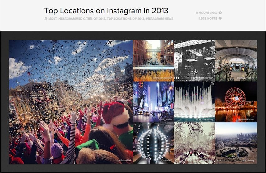 Tendances 2013: les villes les plus photographiées sur Instagram