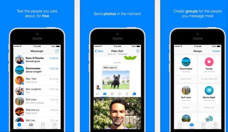 Facebook Messenger pour iPhone et Android pousse la conversation vidéo et photo