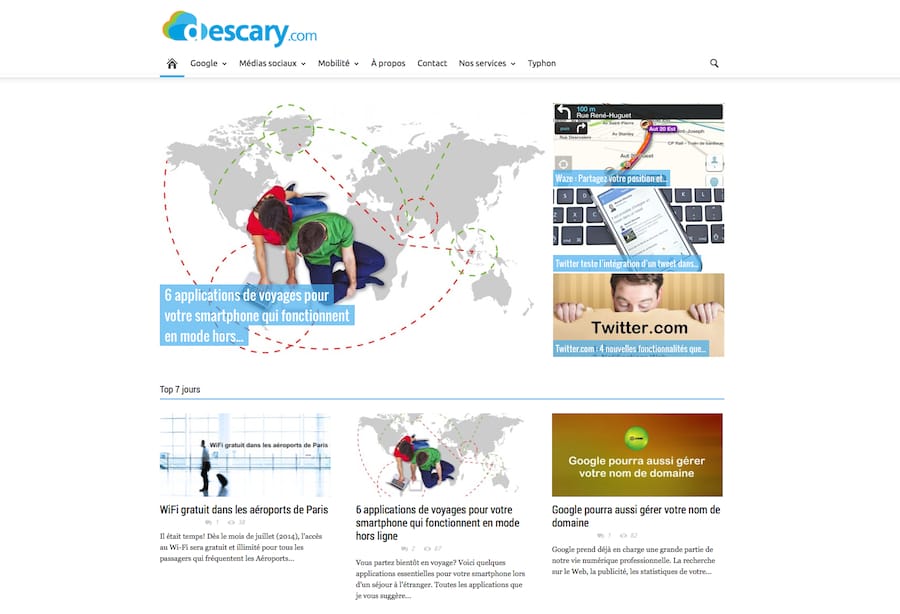 Descary.com : nouveau thème pour le blogue et ajout de pages thématiques