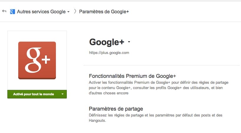 Google Apps: les fonctionnalités Premium de Google+ seront activées automatiquement