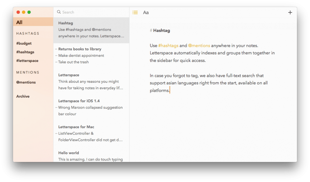 letterspace bloc-notes iphone ipad