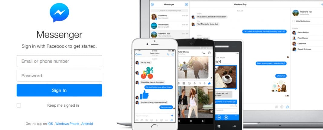 Facebook lance une version Web de Messenger