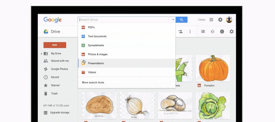 Google Drive la recherche de documents depuis le Web, iOS et Android