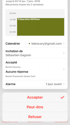 iphone 6s plus 3d touch calendrier
