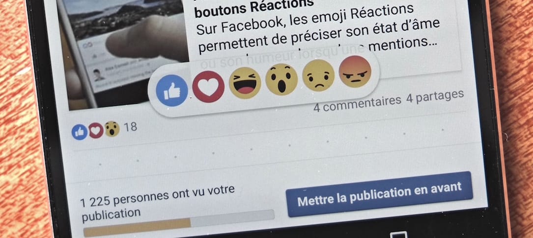 facebook bouton reactions