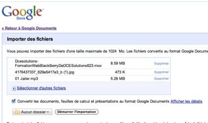 google documents espace web