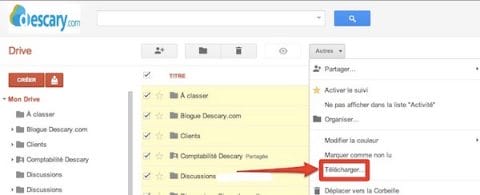 google drive exporter fichiers