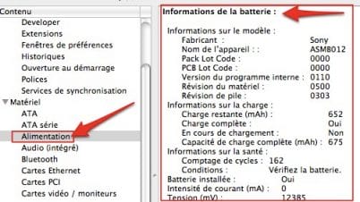 Comment vérifier l'état de la batterie MacBook 