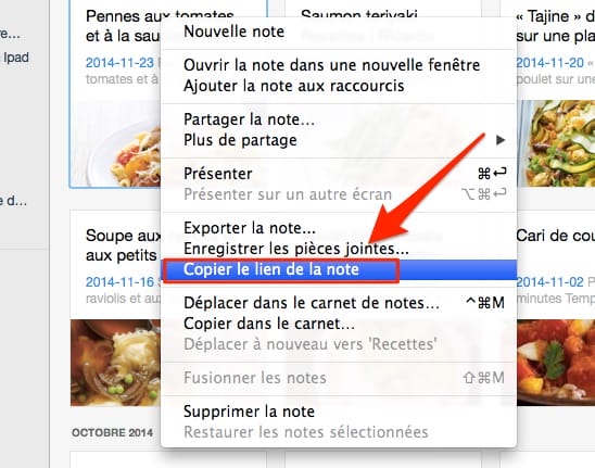evernote comment lier les notes entre elles