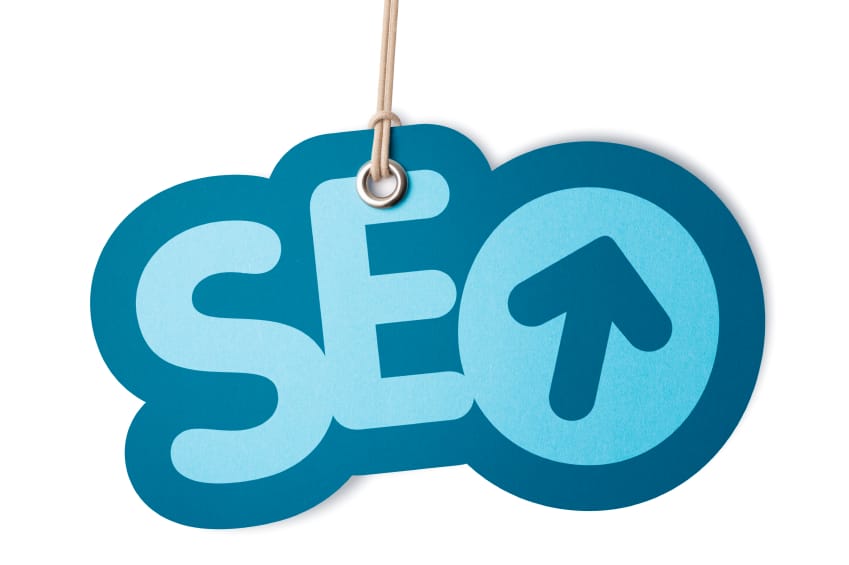 The acronym SEO shaped label on price tag