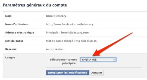 facebook-modifier-langue-descary