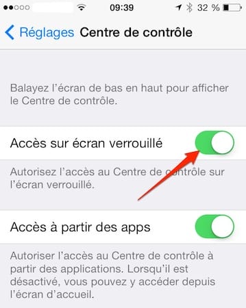 centre de controle ios 7 iphone