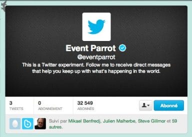 event-parrot-twitter alertes informations
