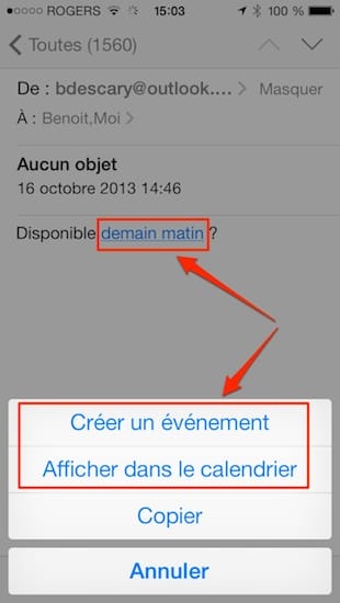 iphone ipad transformer message en un rendez-vous