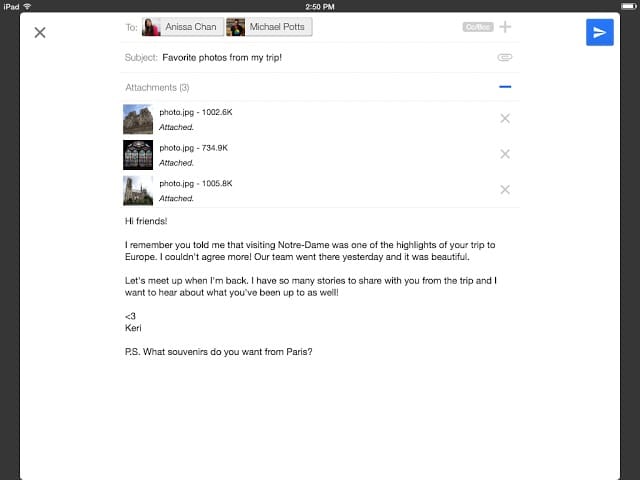 gmail ipad nouveau message 1