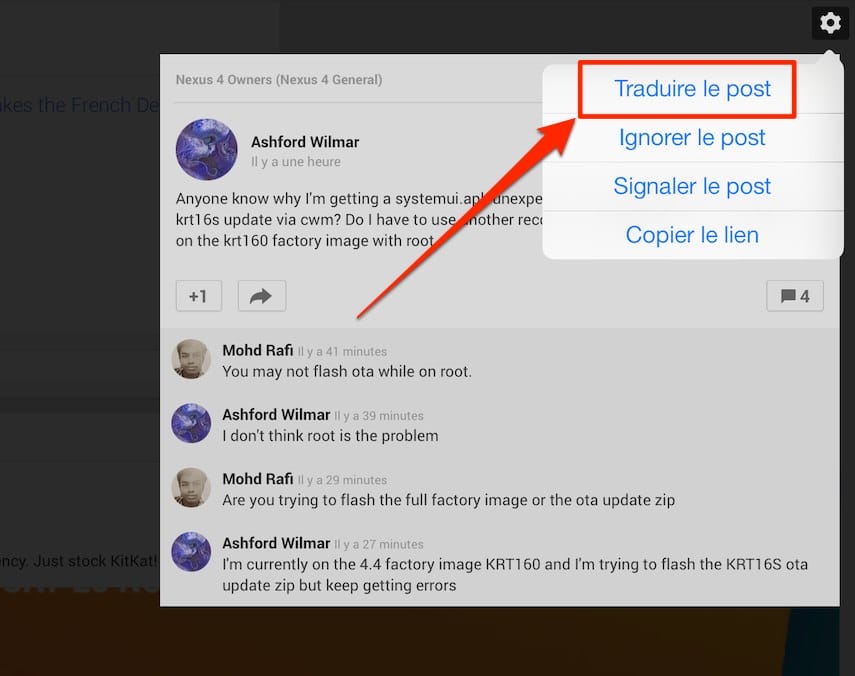 google plus ios iphone ipad traduction commentaires