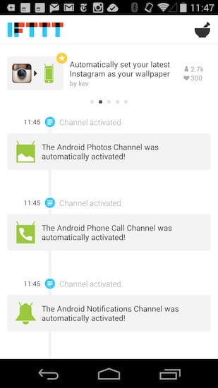 ifttt recettes android