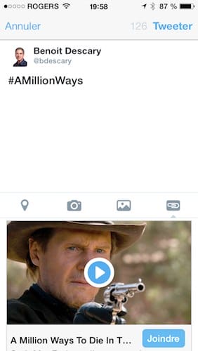 twitter ajouter video tweet en utilisant un hashtag
