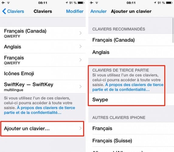 comment installer un clavier tiers swiftkey sous ios8 ipad