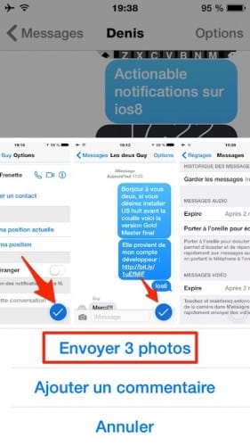 ios8 messages envoyer plusieurs photos