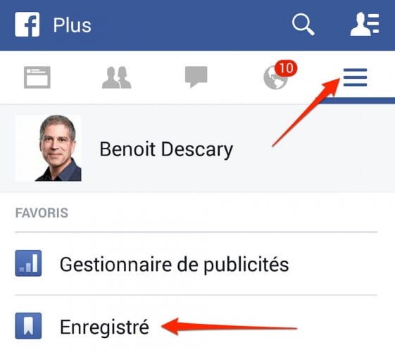 facebook éléments sauvegardés depuis ios android facebook acceder aux éléments sauvegardés depuis ios android