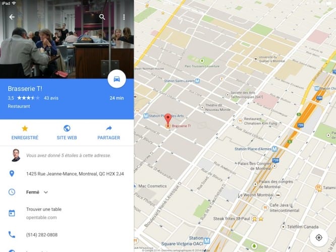 fiche commerce local sur google maps mobile android ios