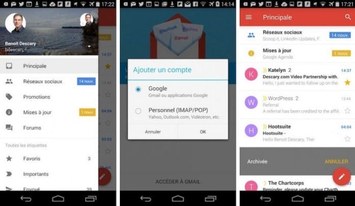 gmail android 5.0 pop imap lollipop
