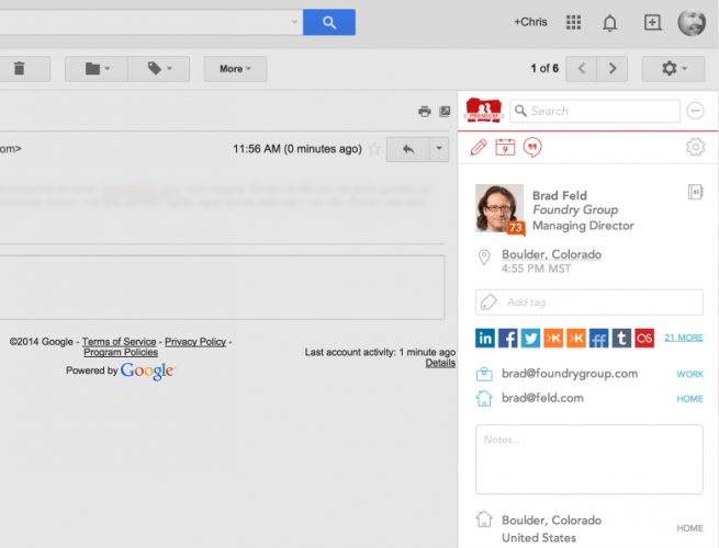 fullcontact pour gmail widget social contacts