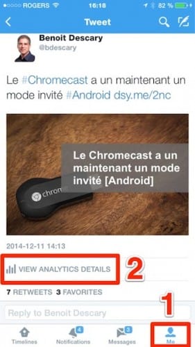 Twitter statistiques arrivent sur les versions iPhone et iPad 