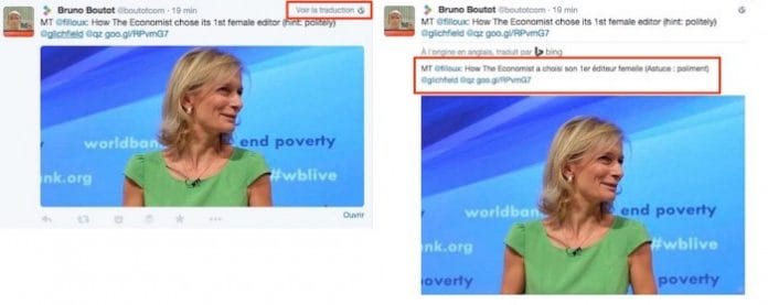 traduction des tweet sur twitter
