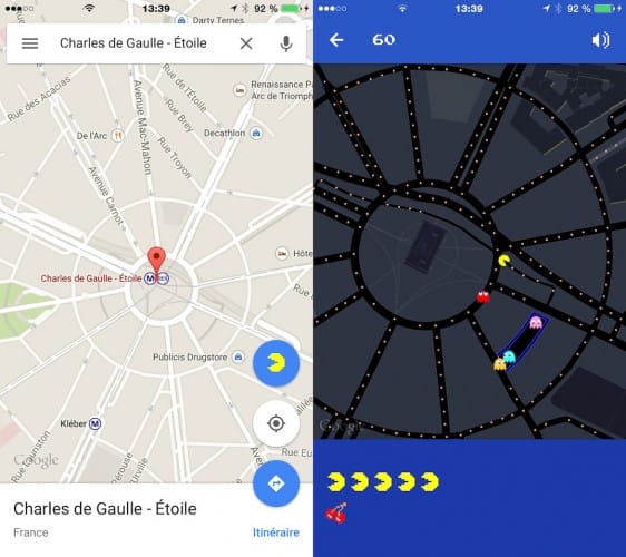 pacman sur google maps