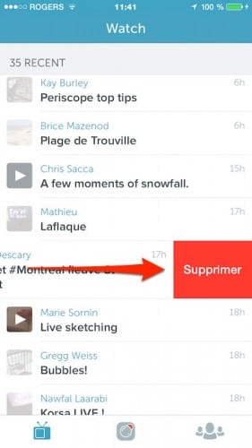 Periscope comment supprimer un replay