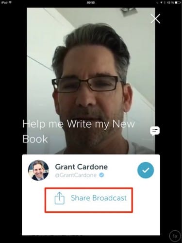 Periscope demandez aux participants de partager la diffusion