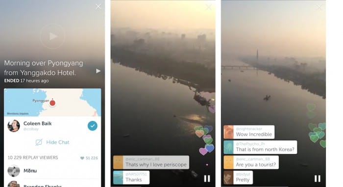 diffusion periscope depuis pyongyang