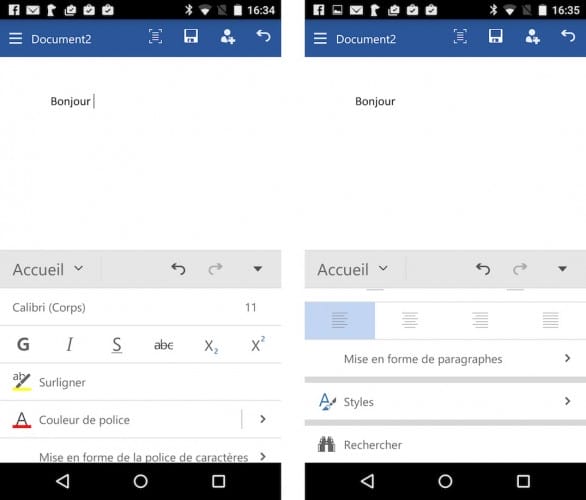 word excel powerpoint pour android