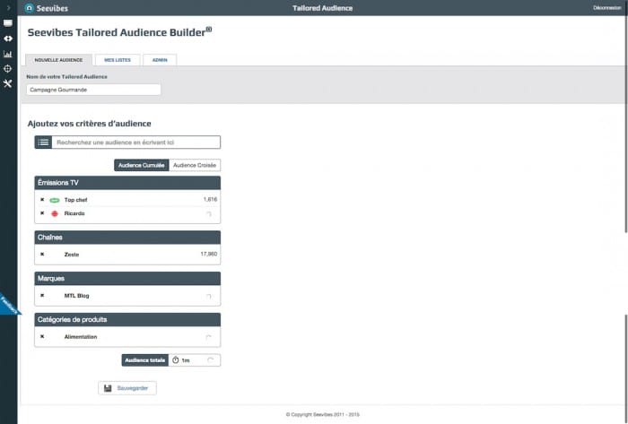 Tailored Audience Builder seevibes