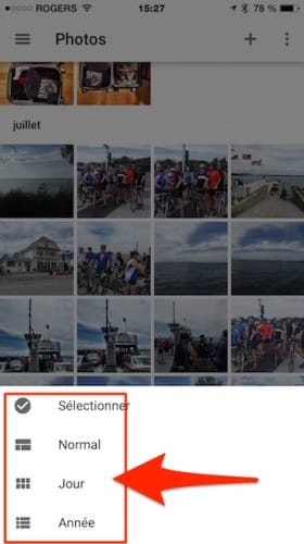 google photos pincer ecran