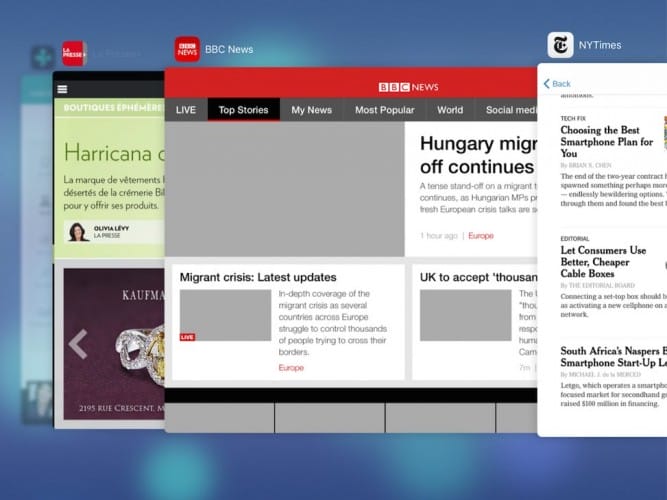 multitache ios 9 iphone ipad