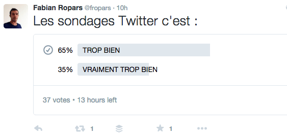 les sondages arrivent sur twitter