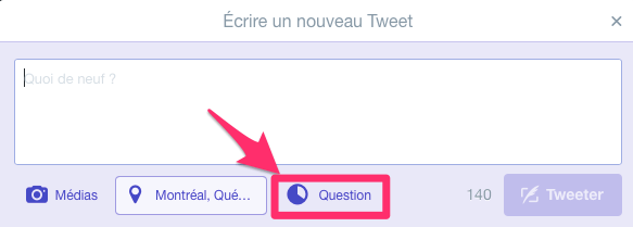 twitter appuyez sur sondage question